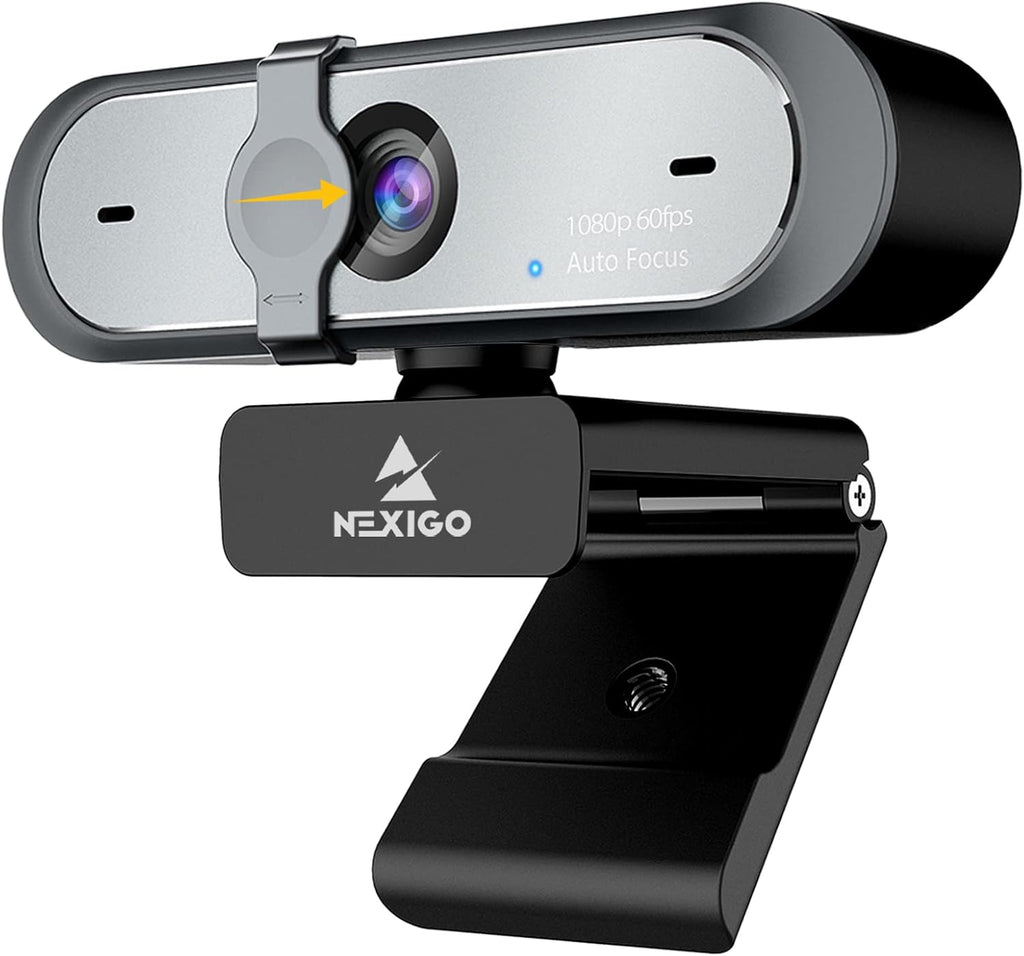 1080P 60FPS Webcam with Dual Microphone & Cover, Autofocus C598189