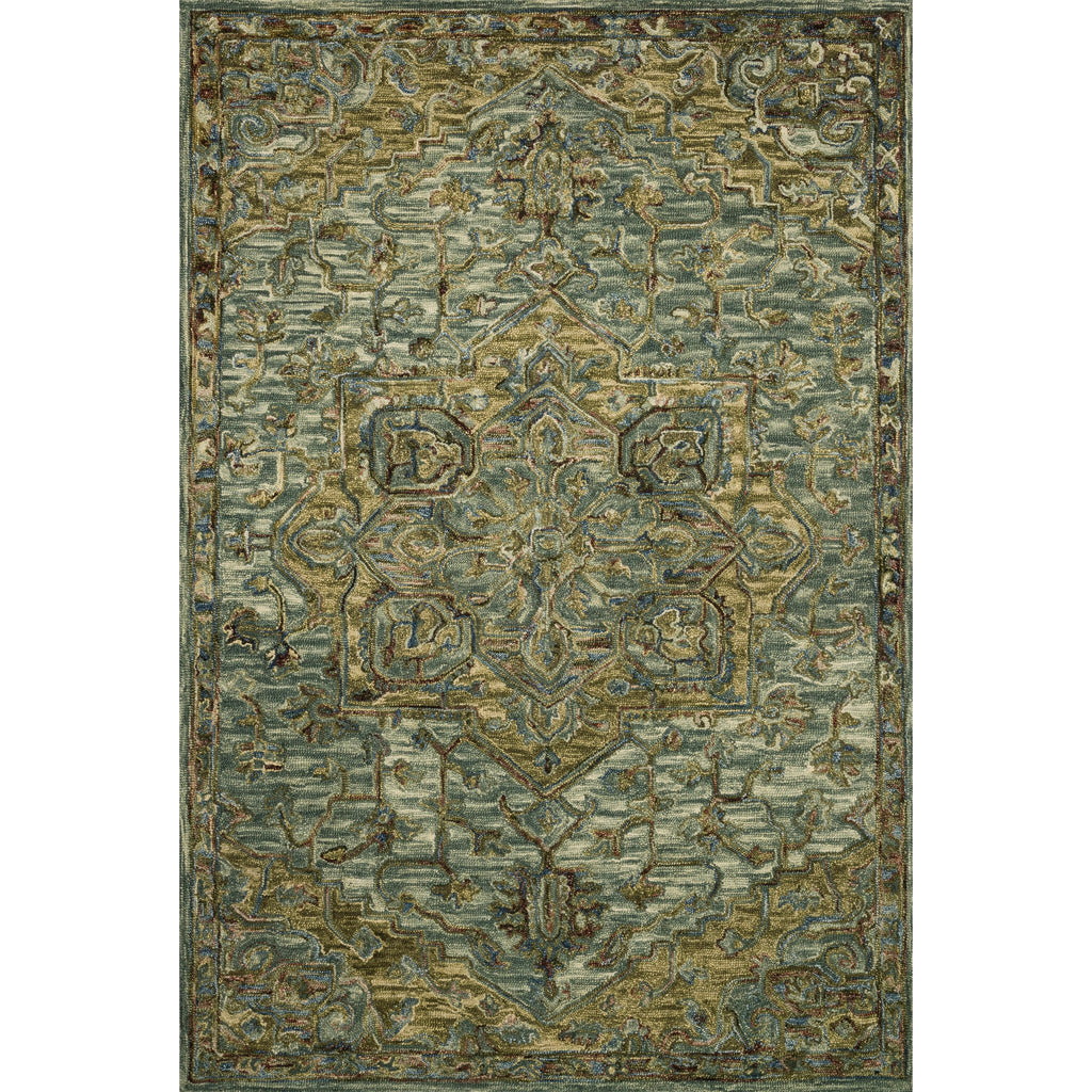 Hand-hooked Wool Medallion Area Rug 7'9" x 9'9" D816049