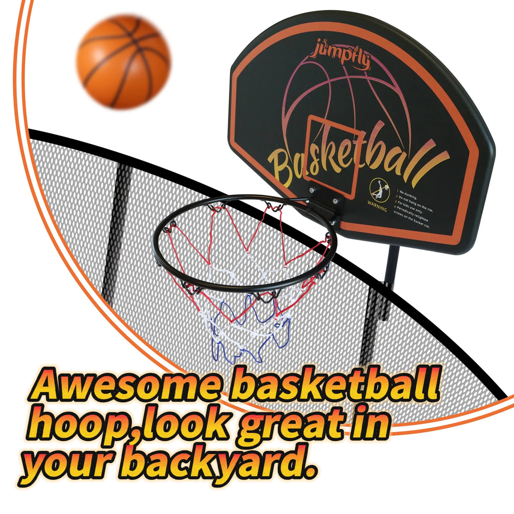 10FT Trampoline with Basketball Hoop and Enclosure V32959