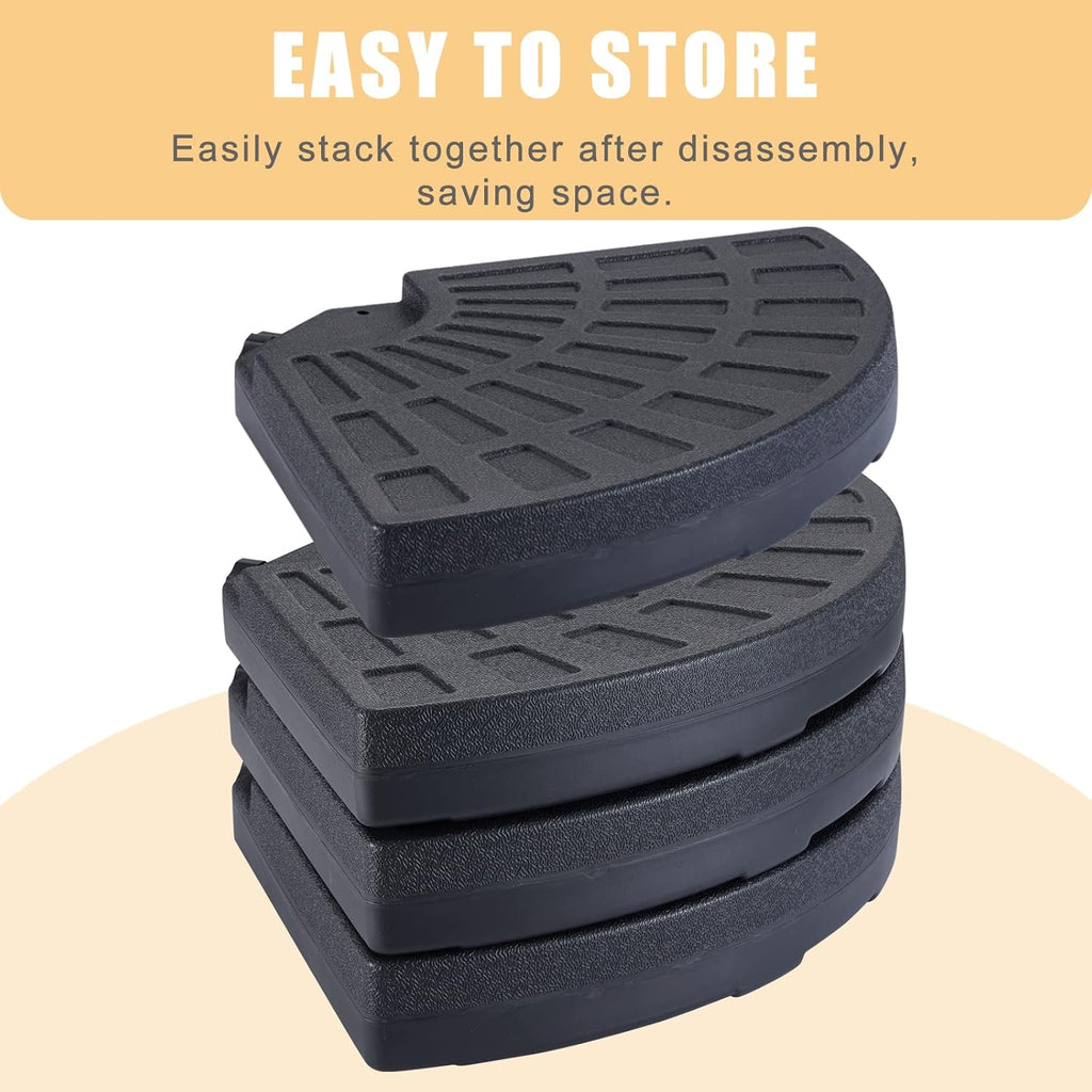 4PCS Black Cantilever Offset Patio Umbrella Stand Base Plate V691419