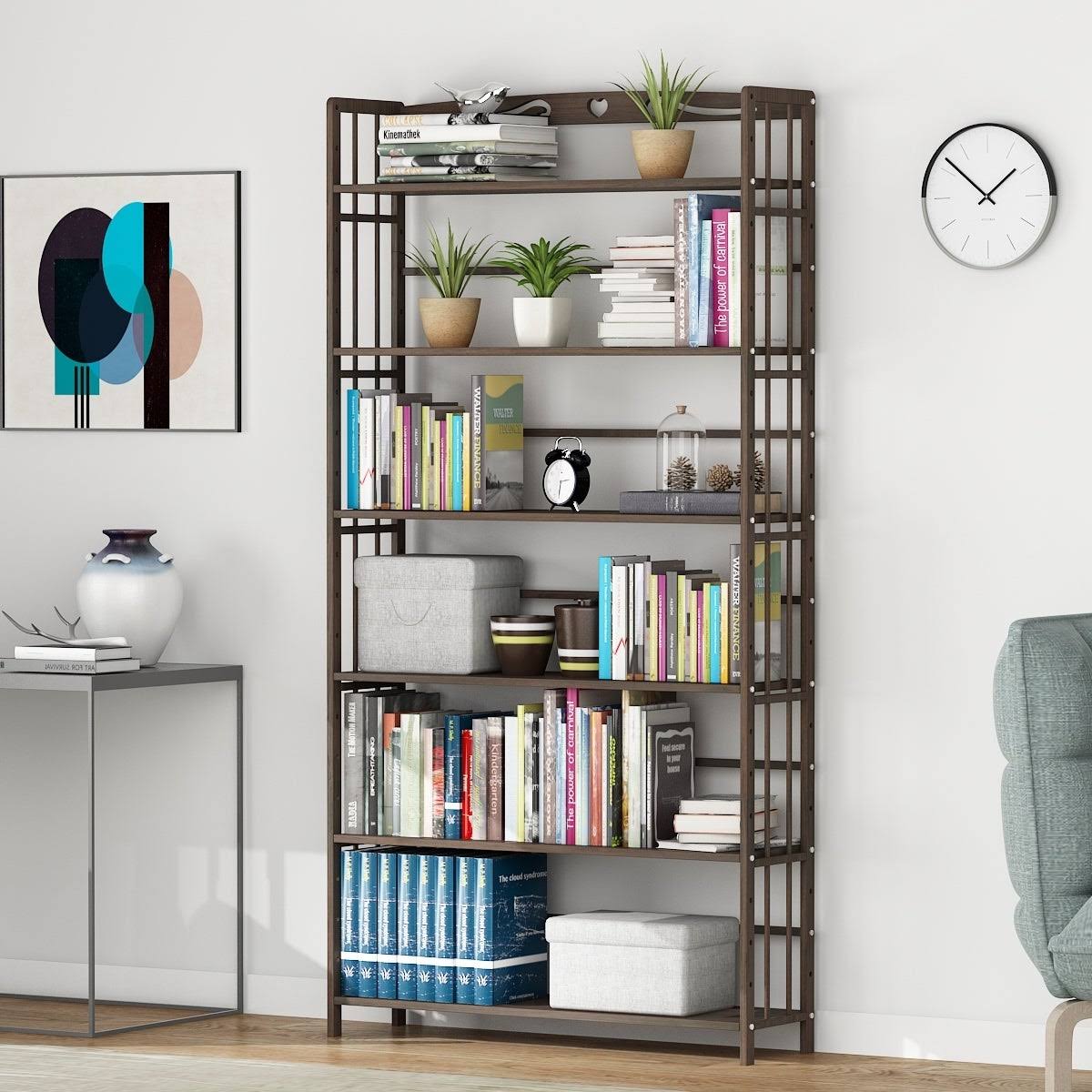 Solid Wood Etagere Bookcase Bookshelf R919495