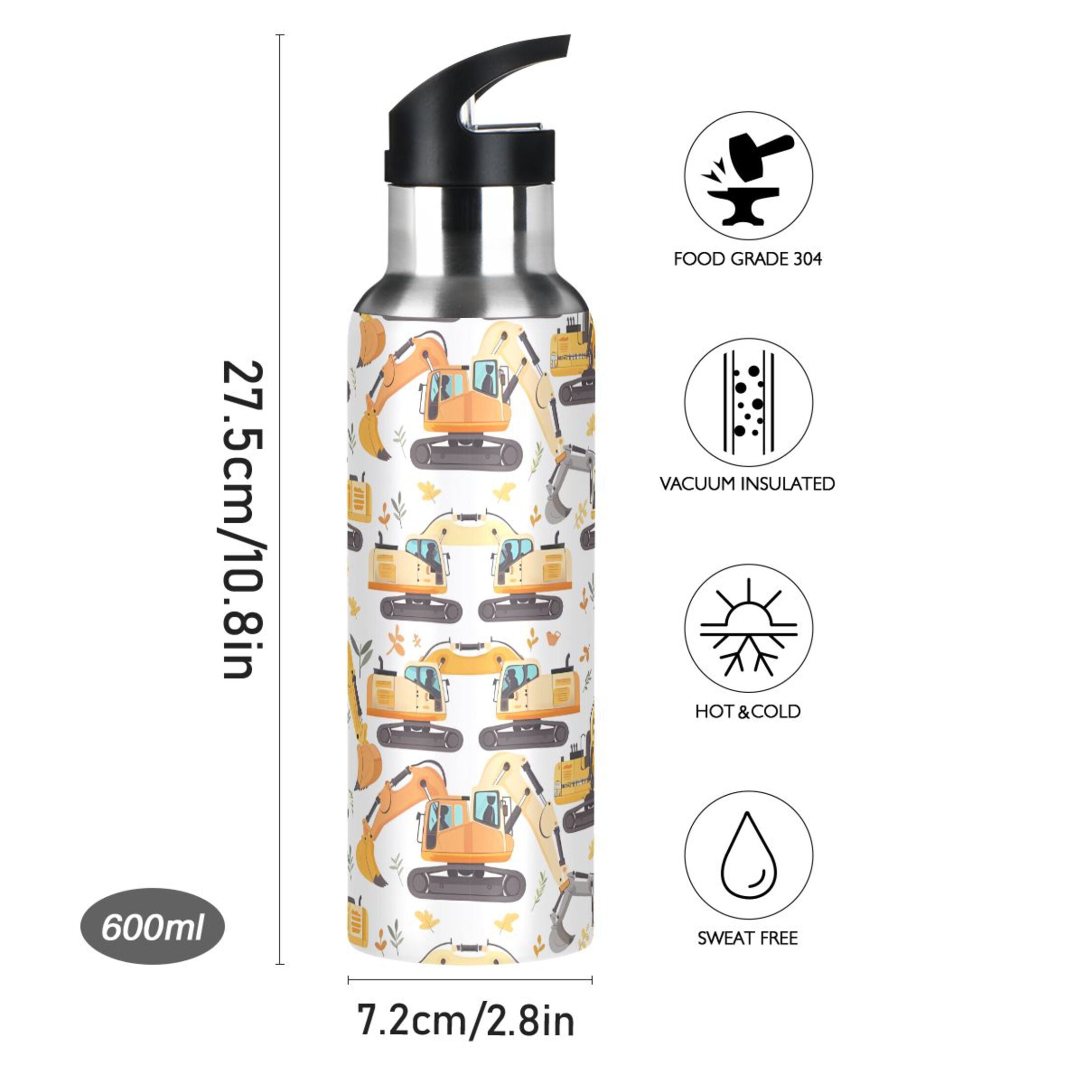 Insulated Stainless Steel Water Bottle with Straw Lid, 20 oz K248843