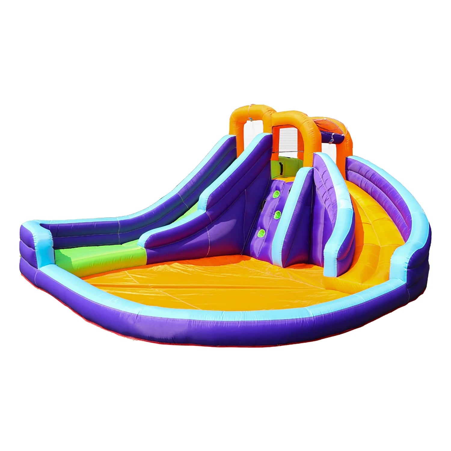 Double Slide Inflatable Water Park with Climbing Wall & Water Cannon U443918