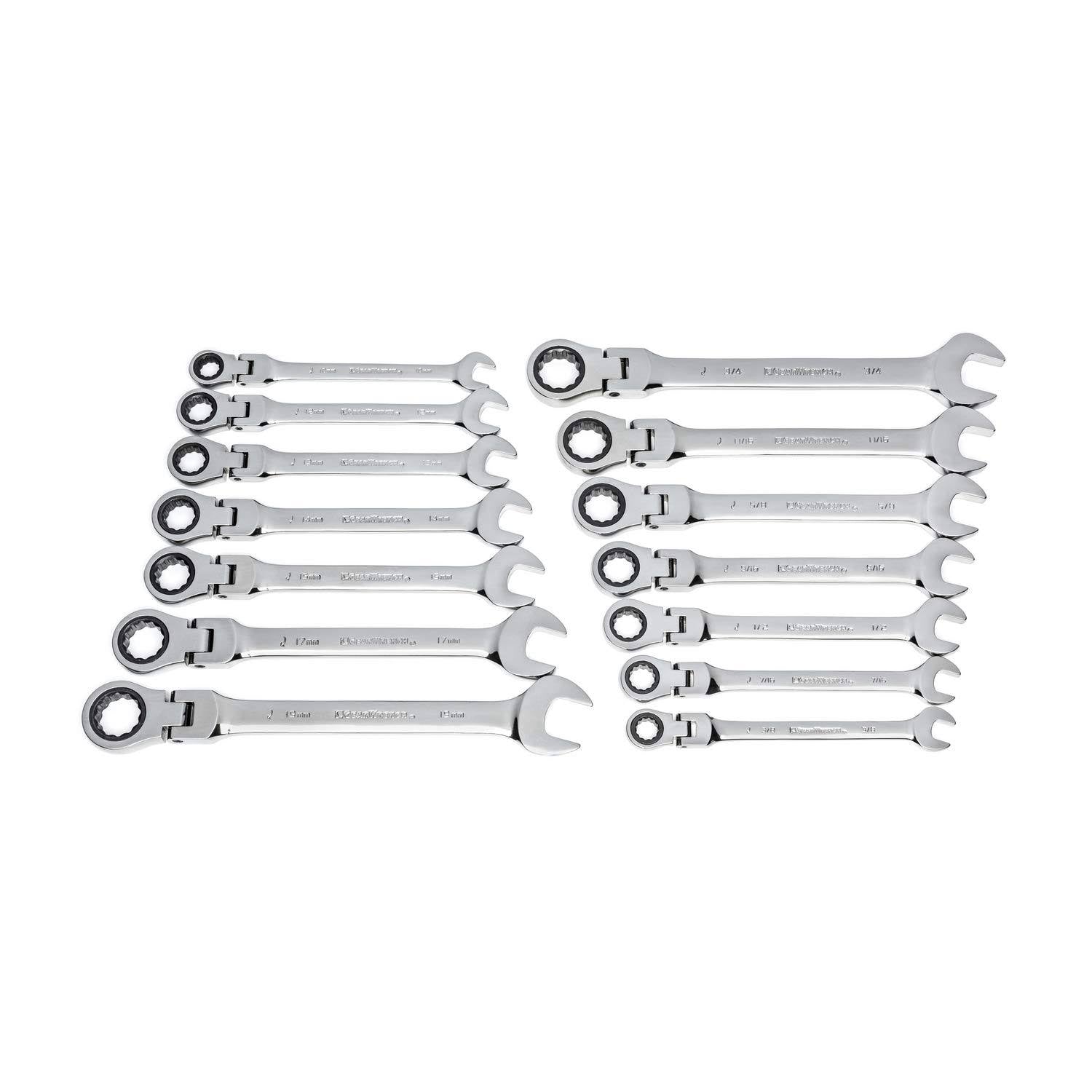 14 pc. Flex Head Ratcheting Combination Wrench Set M8646