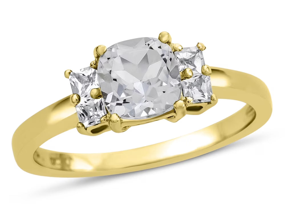 Cushion-Cut White Topaz Ring A36212