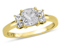 Cushion-Cut White Topaz Ring A36212