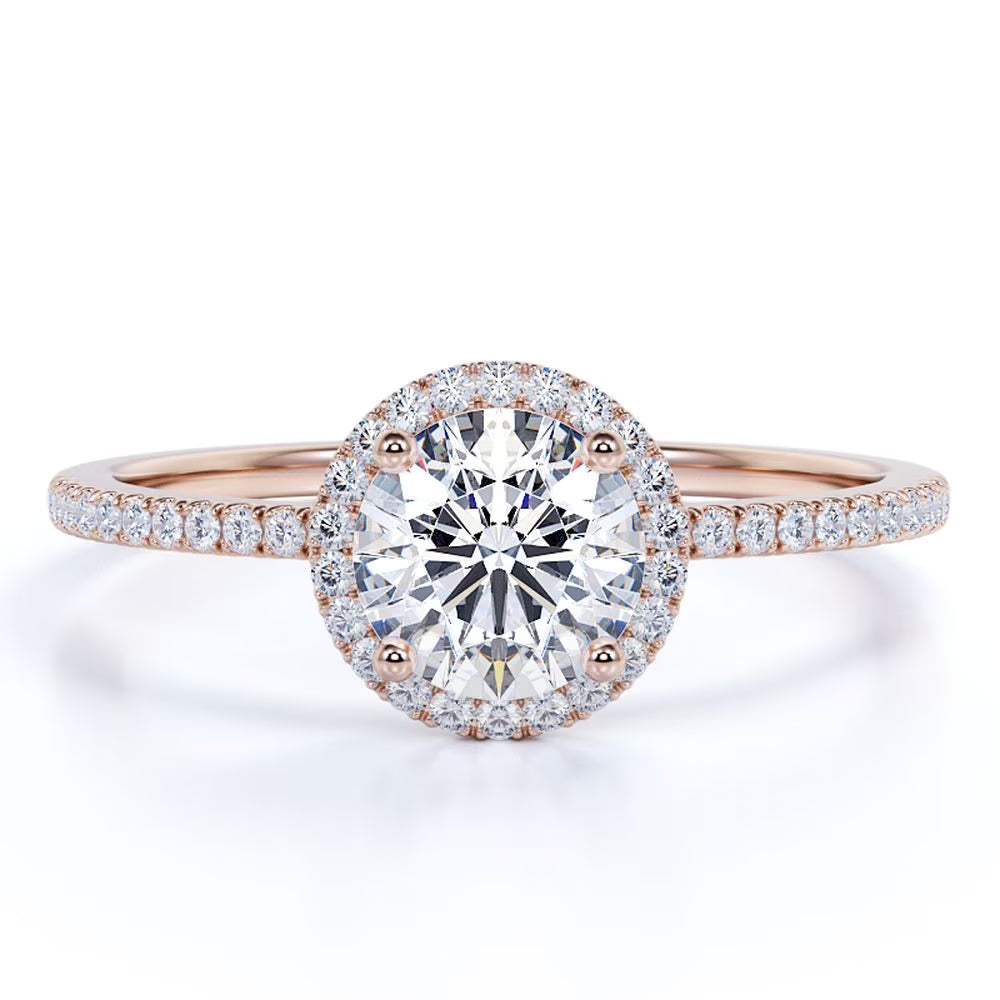18K Rose Gold Plated Moissanite Engagement Ring J768739