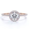 18K Rose Gold Plated Moissanite Engagement Ring J768739