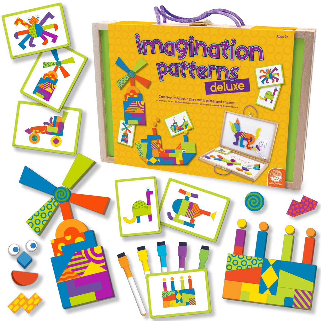 60 Wooden Magnetic Blocks with Wood Carrying Case U792936