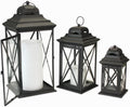 Set of 3 Black Iron Candle Lanterns M780891