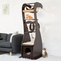 Brown Wood Cat Tree with Scratching Post Y60317