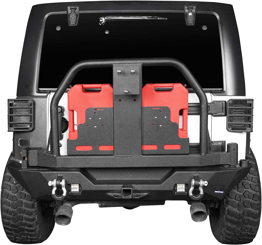 Rear Bumper & Spare Tire Carrier with Oil Drum Holder & Receiver Hitches G196813