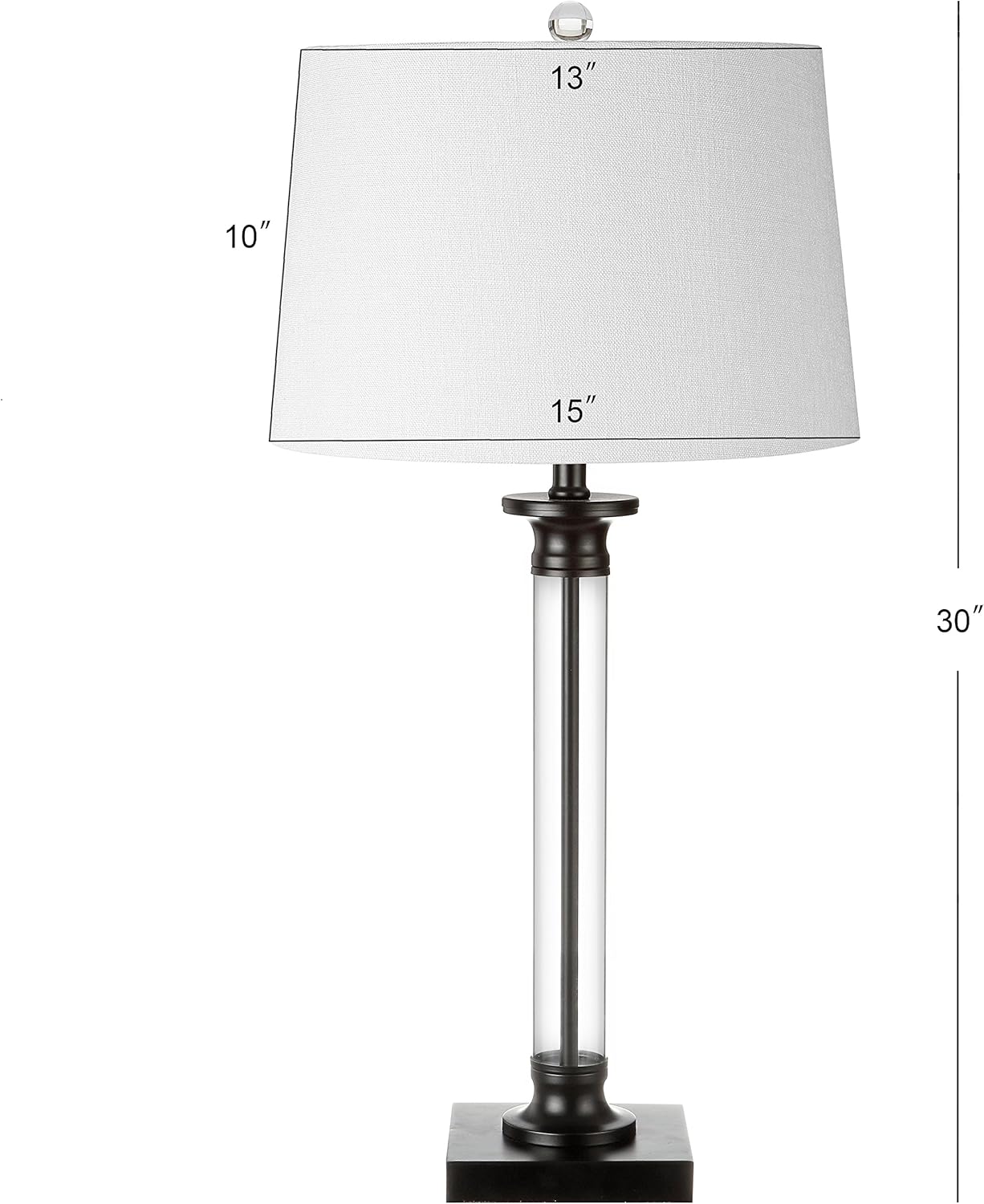 Black/Clear Glass and Metal LED Table Lamp Set of 2 M67511