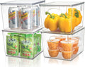 Clear Stackable Plastic Storage Bins with Lid, 4 Pack of 2 H875
