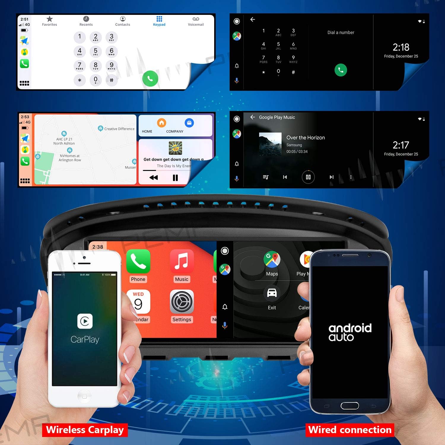 Blue Anti-Glare 10.25 Vertical Screen Android Display M572