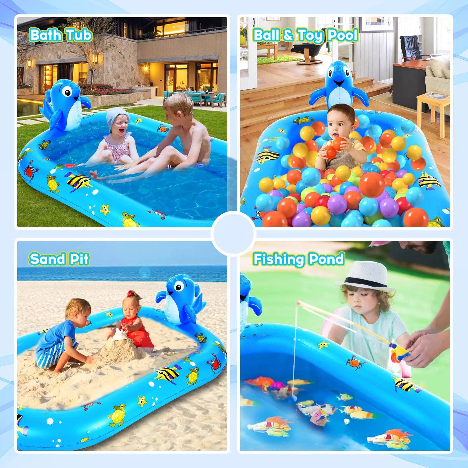 Inflatable Sprinkler Pool 170 * 101cm Q278