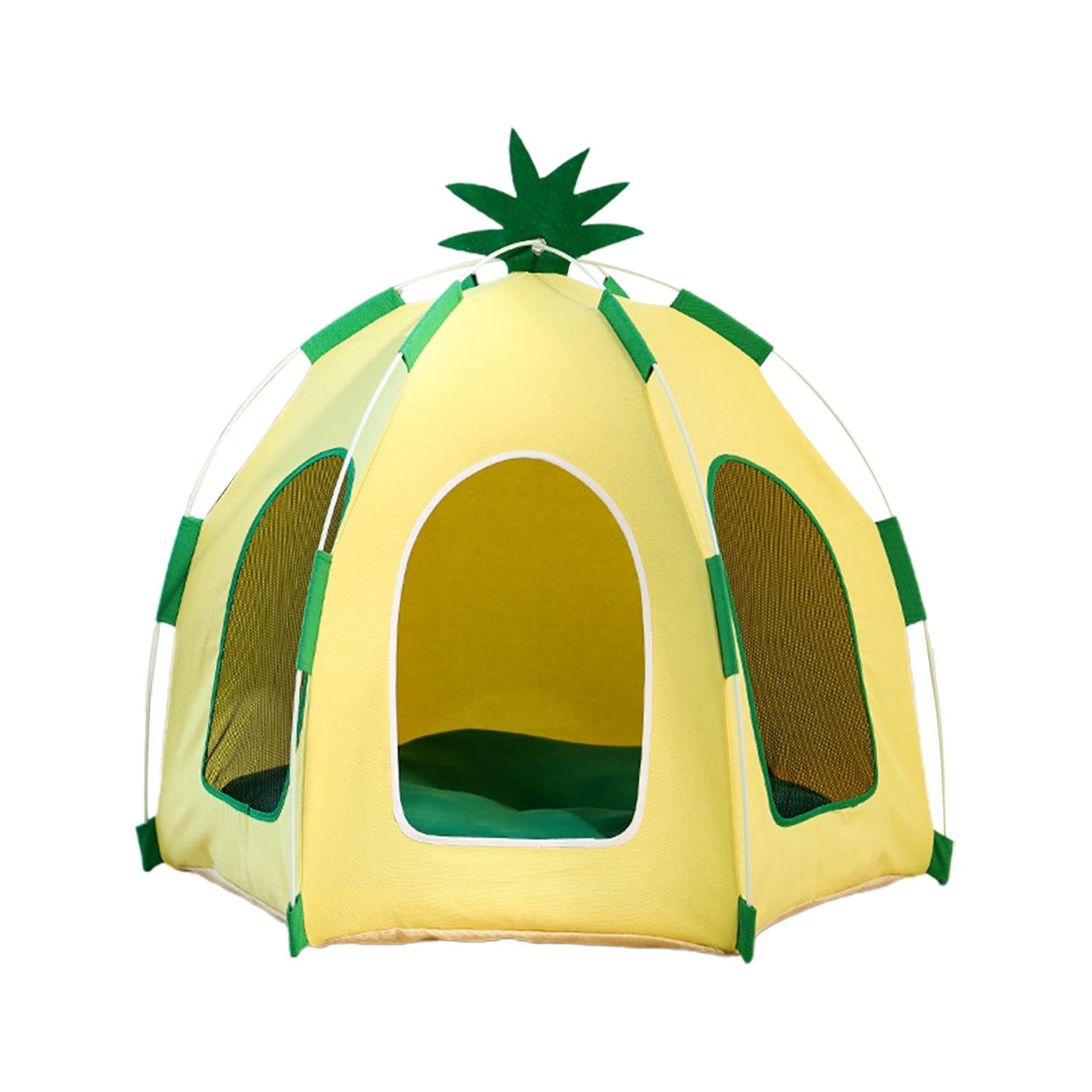 Pineapple Cat Dog Tent Hut Portable Pet House J43708