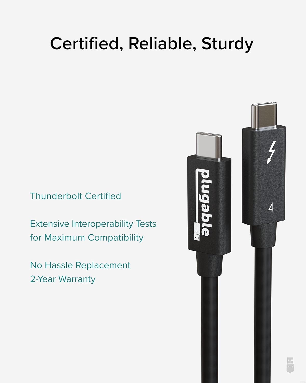 Thunderbolt 4 Cable 6.6ft USB4 100W 40Gbps Pack of 2 X559