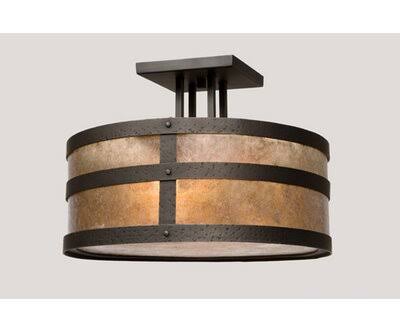 Black Round Semi Flush Mount Light J66808