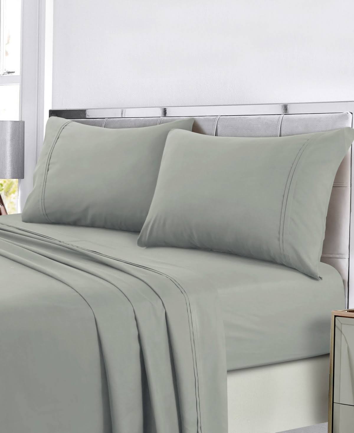 King Dark Red Easy-Care Sheet Set N204323