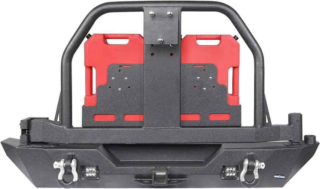 Rear Bumper & Spare Tire Carrier with Oil Drum Holder & Receiver Hitches G196813