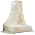 White Dome Bed Canopy Fine Mesh Net Lace Curtain X8087