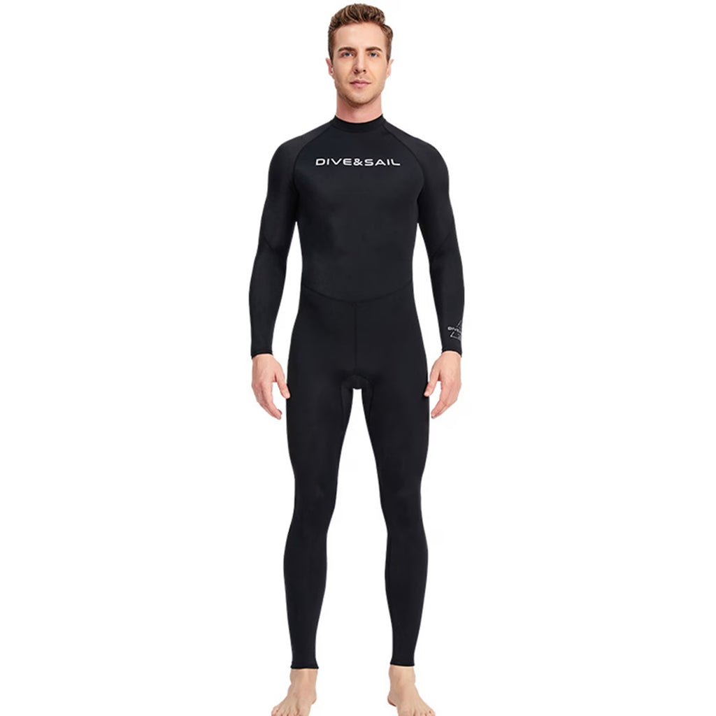 Men One Piece Swimsuit with Back Zipper Quick Dry Long Sleeve Surf Suit Y1172
