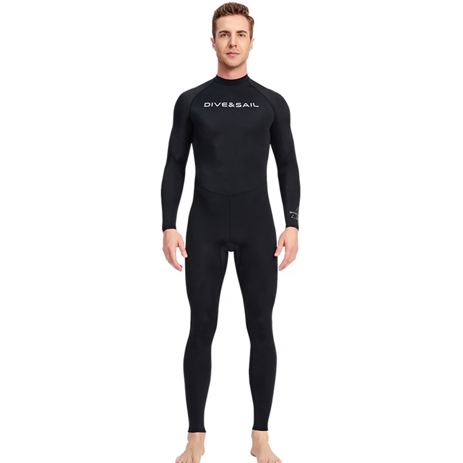 Men One Piece Swimsuit with Back Zipper Quick Dry Long Sleeve Surf Suit Y1172