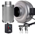 6 inch 442 CFM Inline Fan Carbon Filter Combo with Variable Speed Controller 8 Feet Rope Hanger J785151