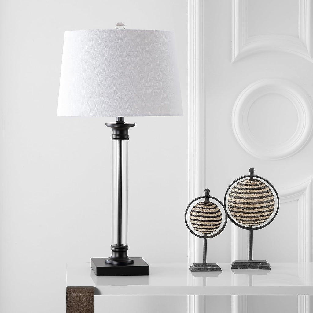 Black/Clear Glass and Metal LED Table Lamp Set of 2 M67511