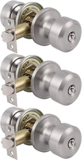 6 Pack Keyless Privacy Door Knobs Brushed Nickel Stainless Steel X44200
