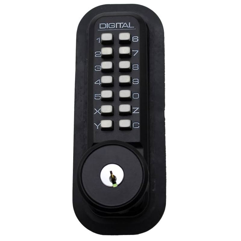 Jet Black Mechanical Keyless Hook Bolt Door Lock G591799