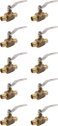 Pack of 10 1/2" PEX Brass Ball Valve, Lead Free, 2 Piece Design D339910