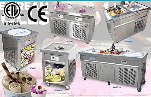 22" Double Round Pans Fried Ice Cream Machine with 10 Refrigerated Tanks D698