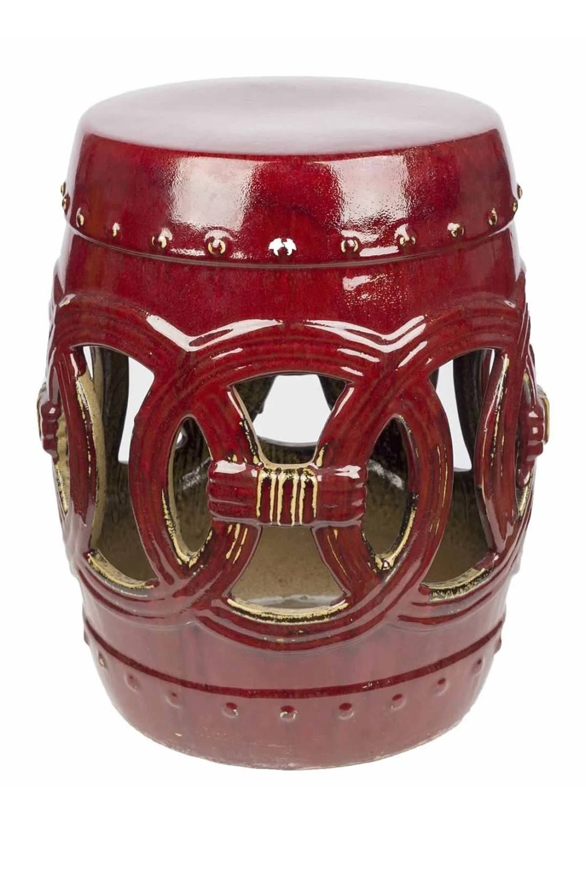 Red Garden Stool D502