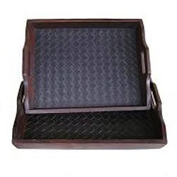 Solid Cedar Wood Serving Tray Set K478464