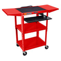 Red Adjustable Height Cart with Leaf/Keyboard N746