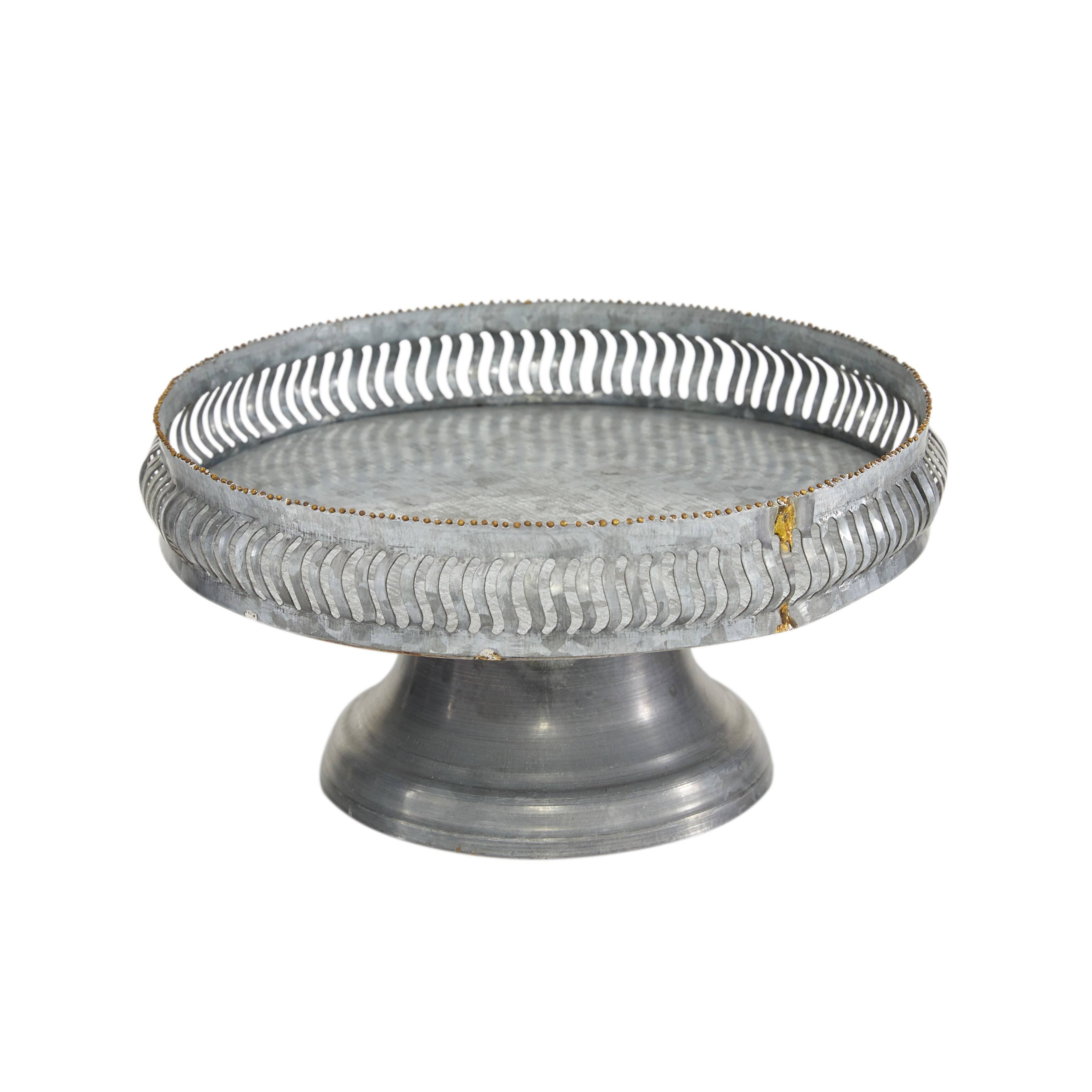 Round Gold Metal Set of 2 Cake Stand E884