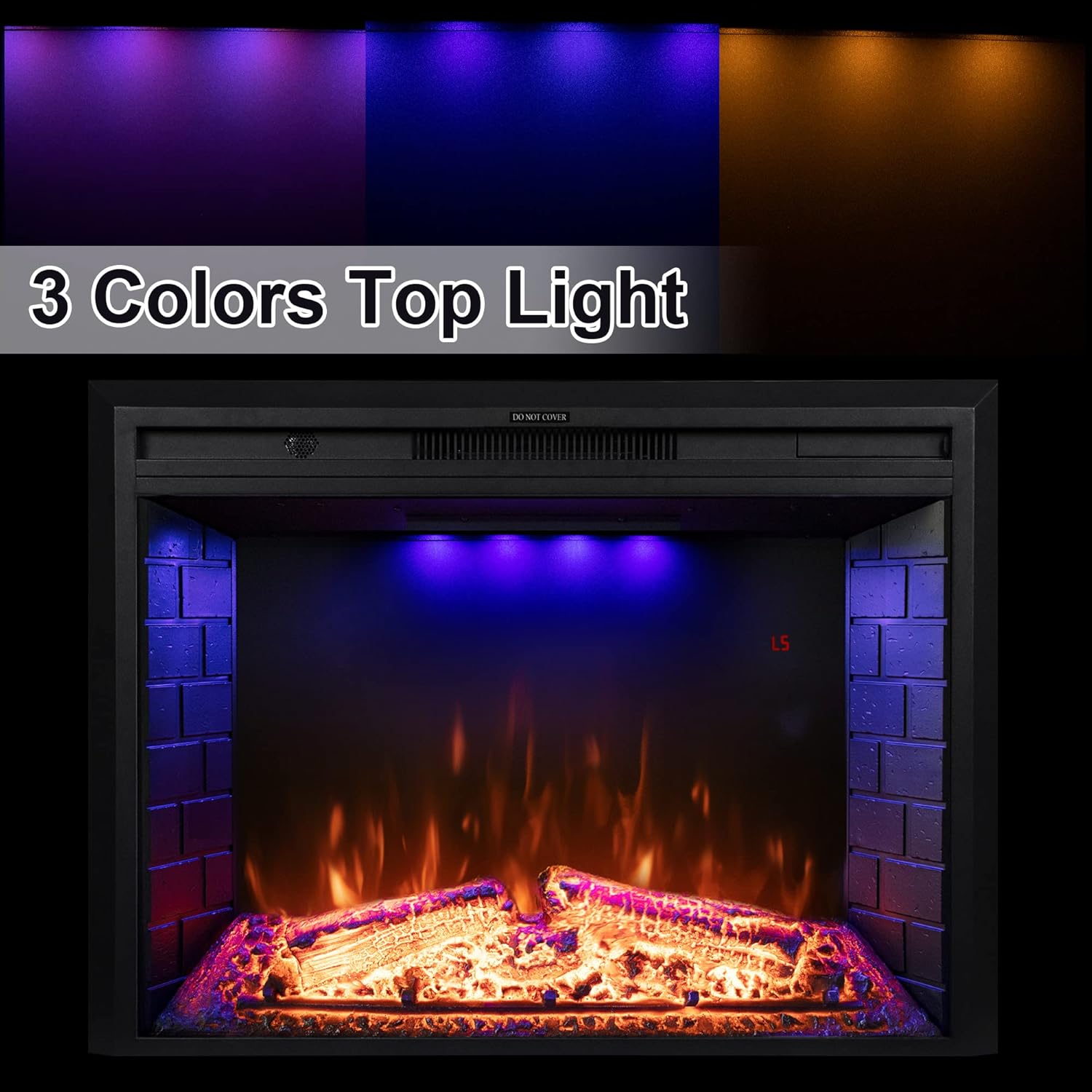 Black 30 inch Electric Fireplace with Remote Control V88391