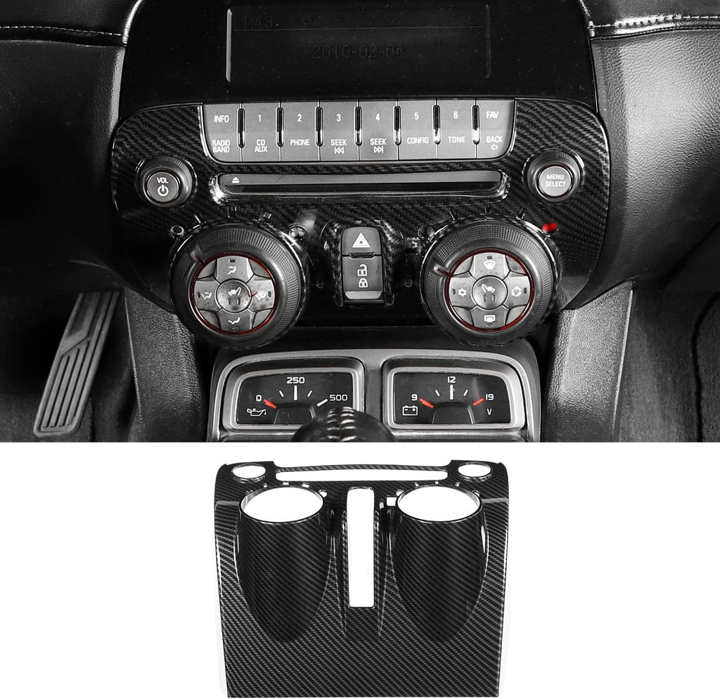 Carbon Fiber Center Console Dashboard Radio Panel Trim for Chevrolet Camaro Pack of 2 X67181