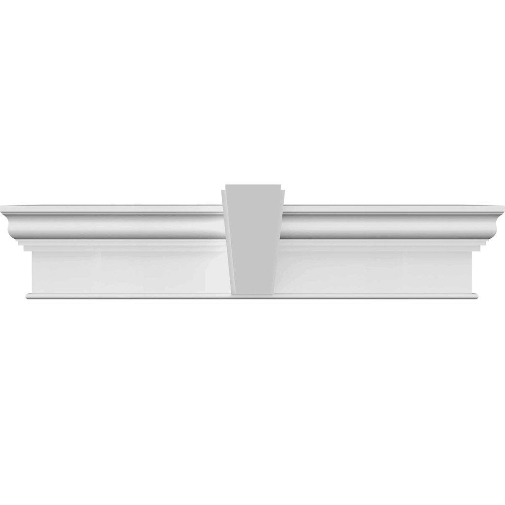 73x22 Bottom Width x 81 1/2x22 Top Width x 12x22H x 1 1/4x22P Craftsman Crosshead w/ Deco Keystone U2509