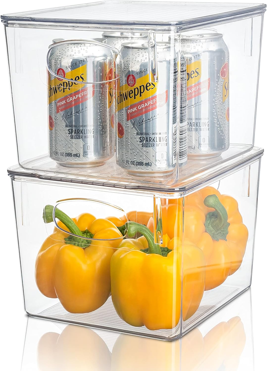 Clear Stackable Plastic Storage Bins with Lid, 4 Pack of 2 H875