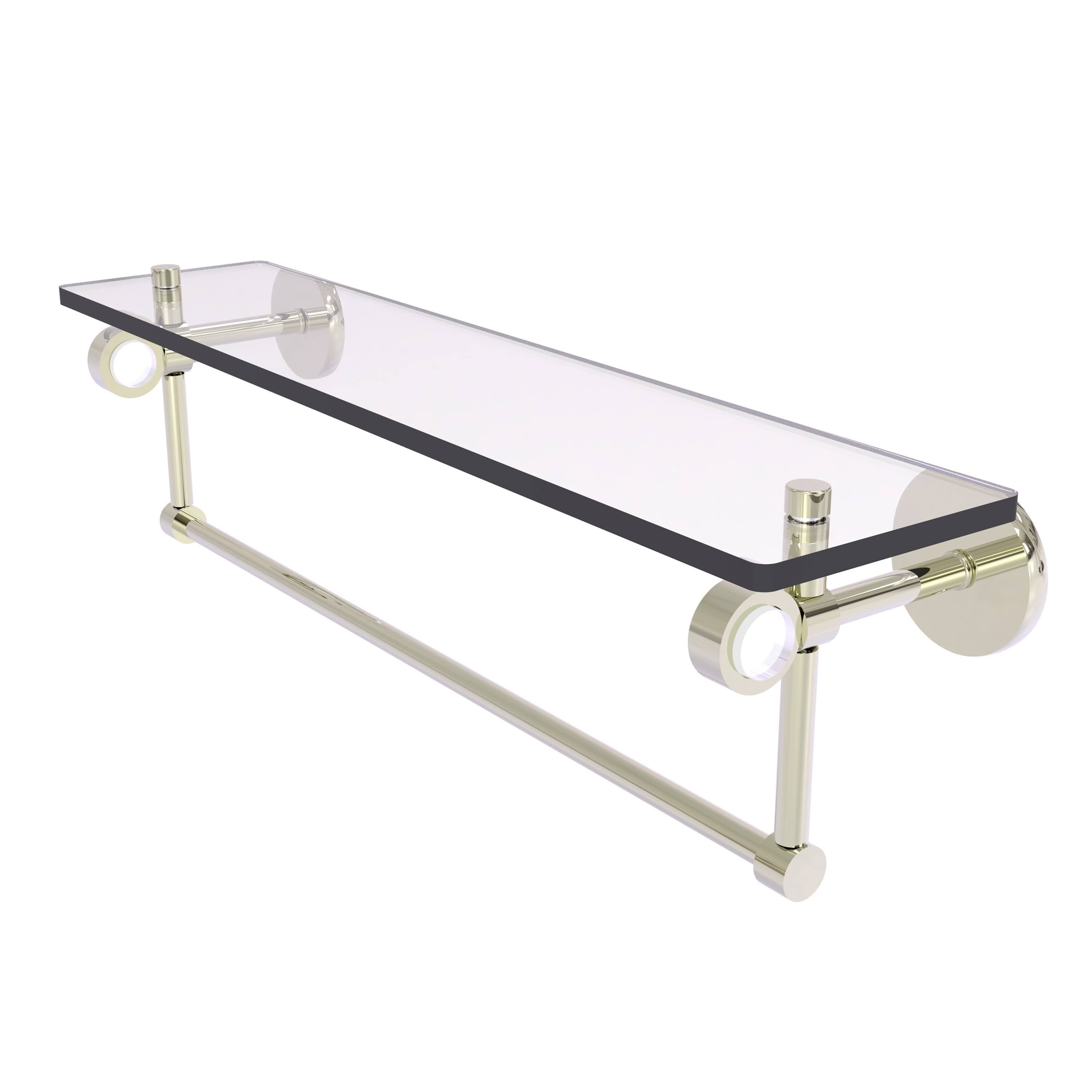22 in. Glass Shelf with Towel Bar Polished Nickel F878