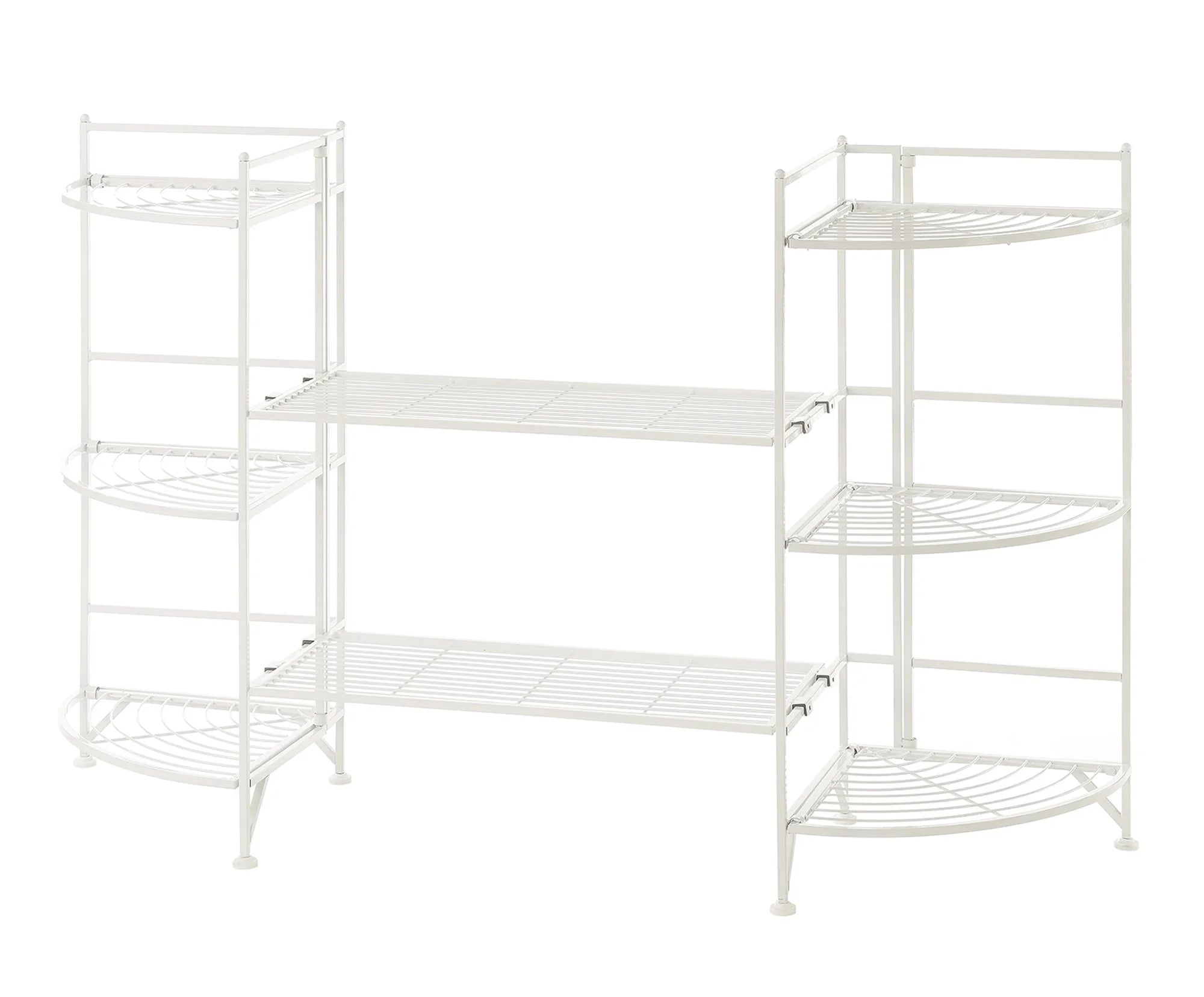 White 3 Tier Folding Metal Corner Shelf A3074
