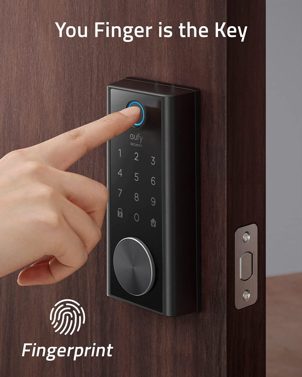 Smart Lock with Fingerprint Scanner and Touchscreen Keypad U683769