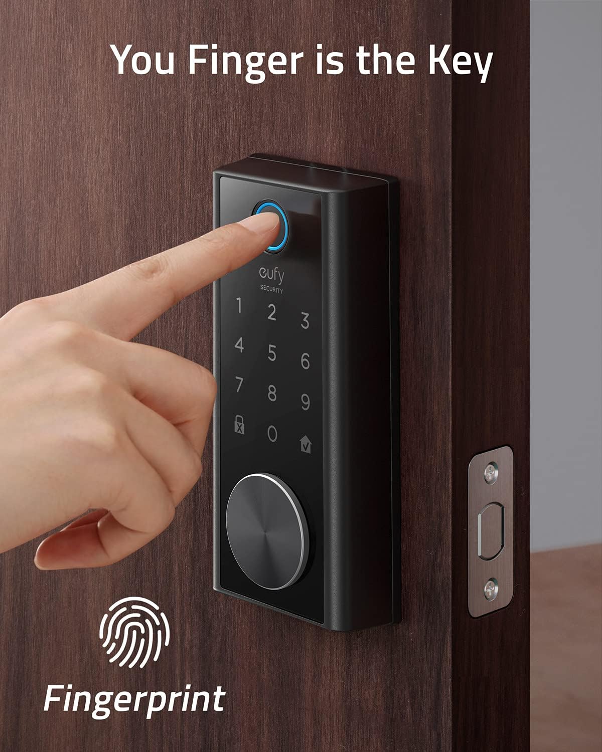 Smart Lock with Fingerprint Scanner and Touchscreen Keypad U683769