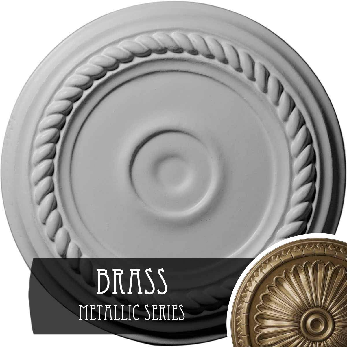 Small Alexandria Ceiling Medallion, Hand-Painted Brass K533