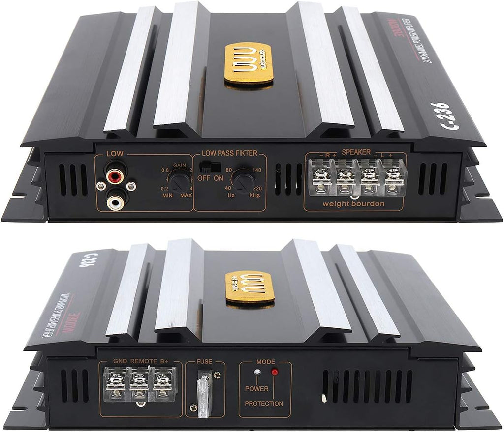 3800W 2 Channel Car Audio Amplifier Aluminum Alloy, Pack of 2 V101749