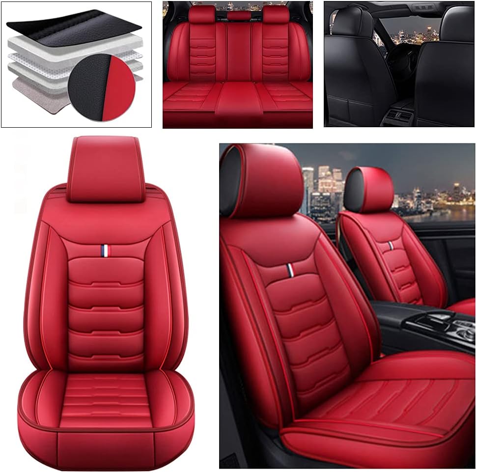 Beige PU Leather Car Seat Covers for Kona 2016-2022 Front Rear 5 Seats Y3059