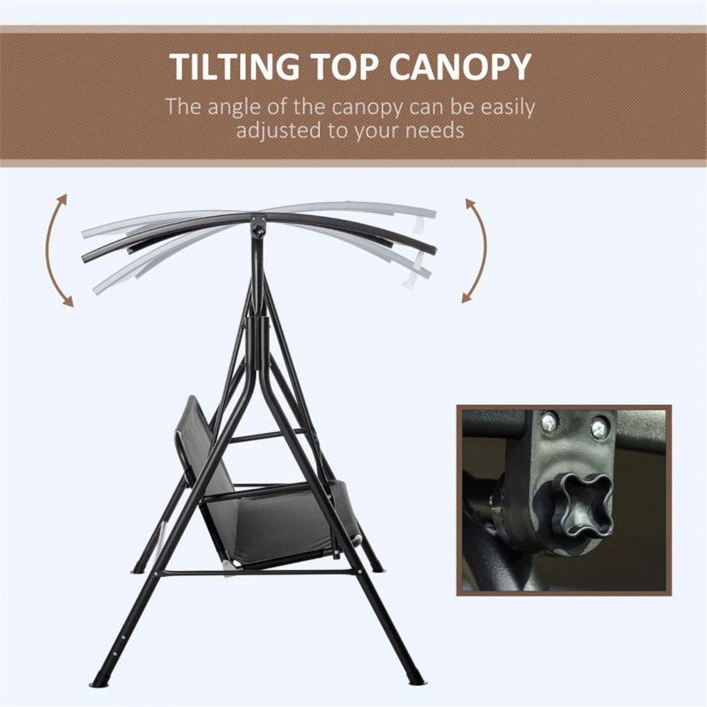 Black 3-Person Porch Swing M83115
